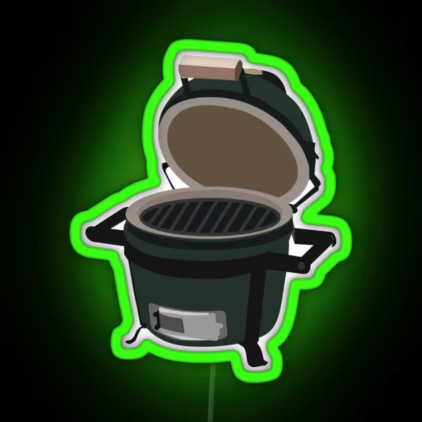 Kamado Green Egg Grill Barbecue Illustration RGB Neon Sign