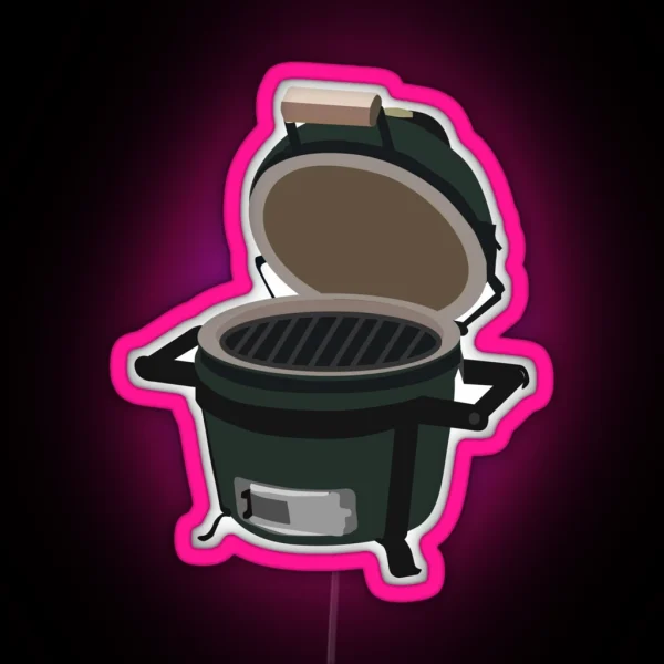 Kamado Green Egg Grill Barbecue Illustration RGB Neon Sign