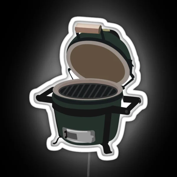 Kamado Green Egg Grill Barbecue Illustration RGB Neon Sign