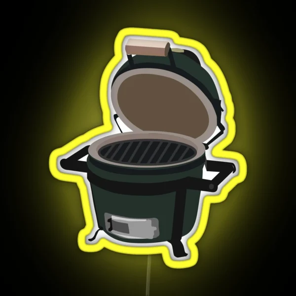 Kamado Green Egg Grill Barbecue Illustration RGB Neon Sign