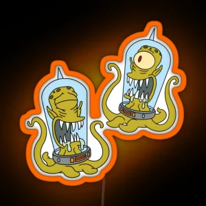 Kang And Kodos Treehouse Of Horror 1 RGB Neon Sign