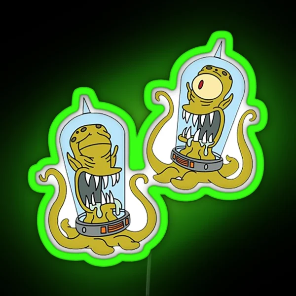 Kang And Kodos Treehouse Of Horror RGB Neon Sign