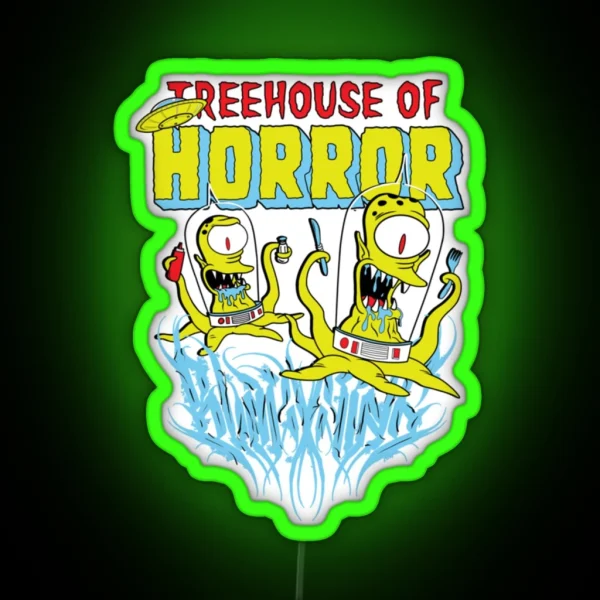 Kang And Kodos Treehouse Of Horror RGB Neon Sign