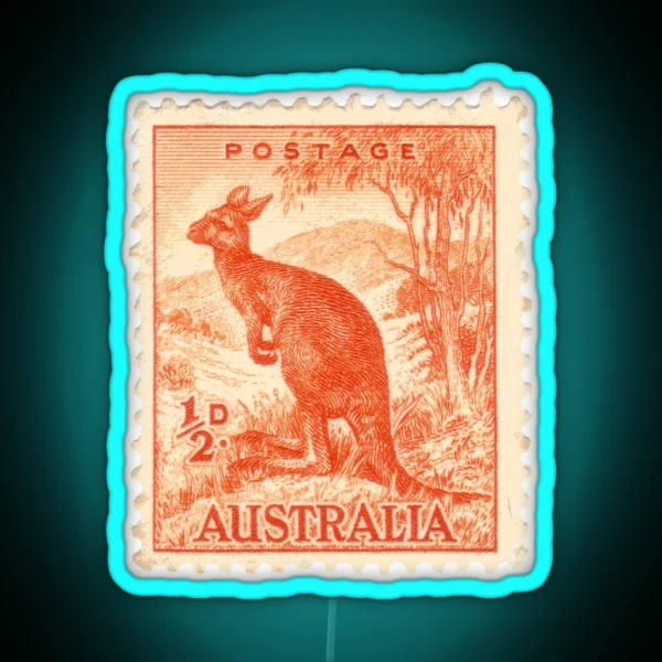 Kangaroo Stamp RGB Neon Sign