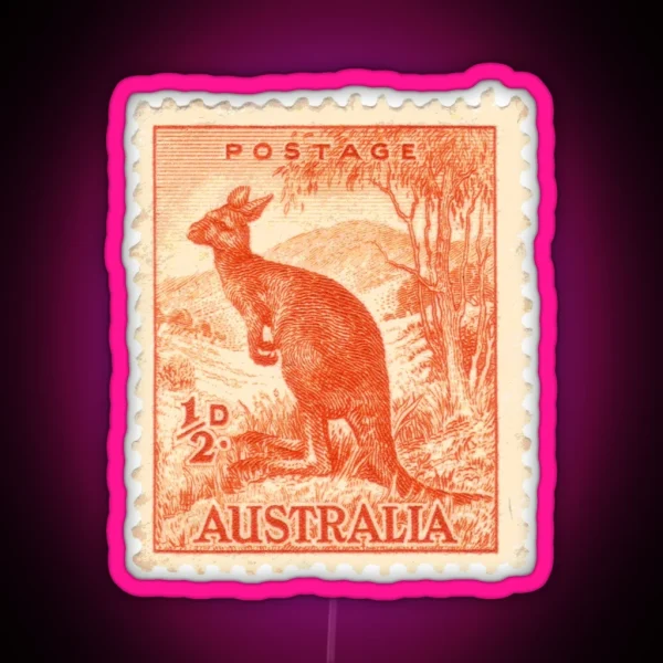 Kangaroo Stamp RGB Neon Sign