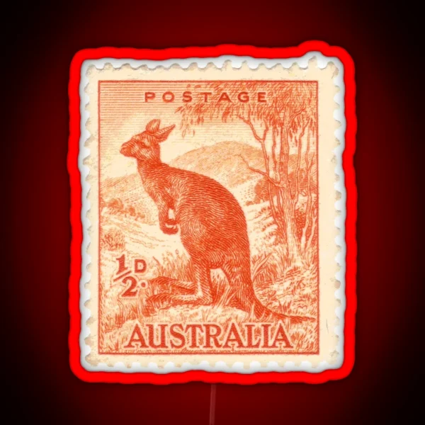 Kangaroo Stamp RGB Neon Sign