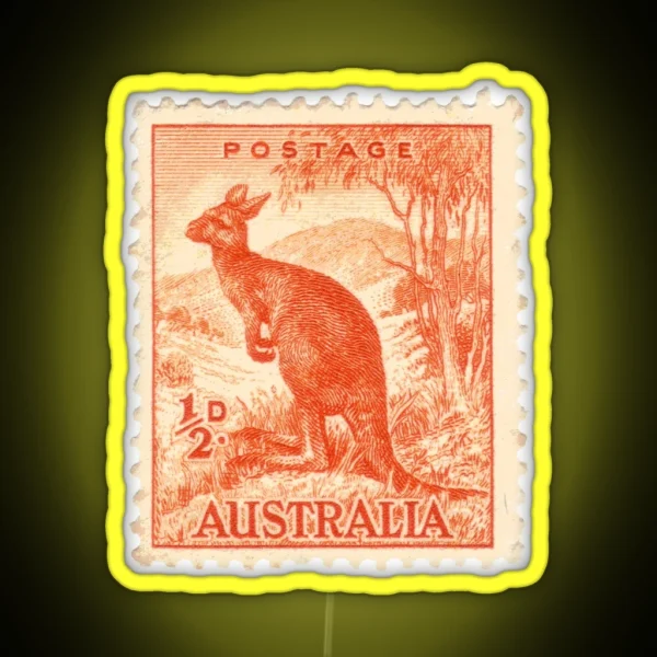 Kangaroo Stamp RGB Neon Sign