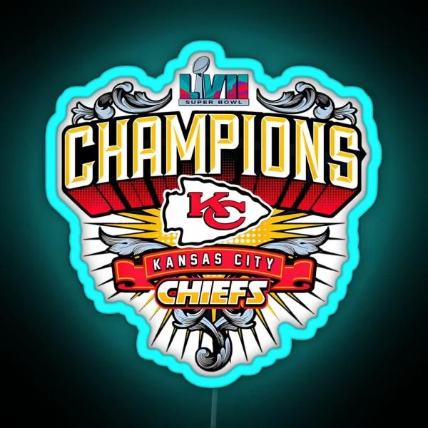 KANSAS CHAMPIONS CHIEFS LVII RGB Neon Sign