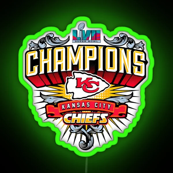 KANSAS CHAMPIONS CHIEFS LVII RGB Neon Sign