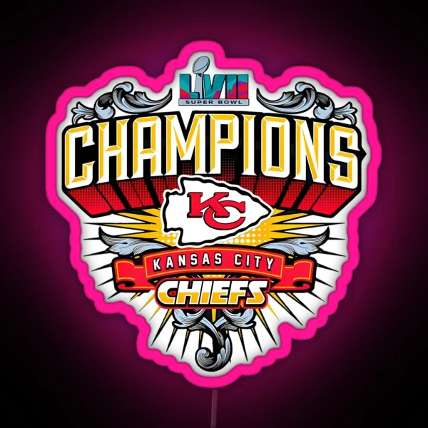 KANSAS CHAMPIONS CHIEFS LVII RGB Neon Sign