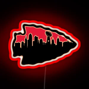 Kansas City Chiefs Arrowhead KC Skyline Be The Grim Reaper KC Tailgating Apparel RGB Neon Sign