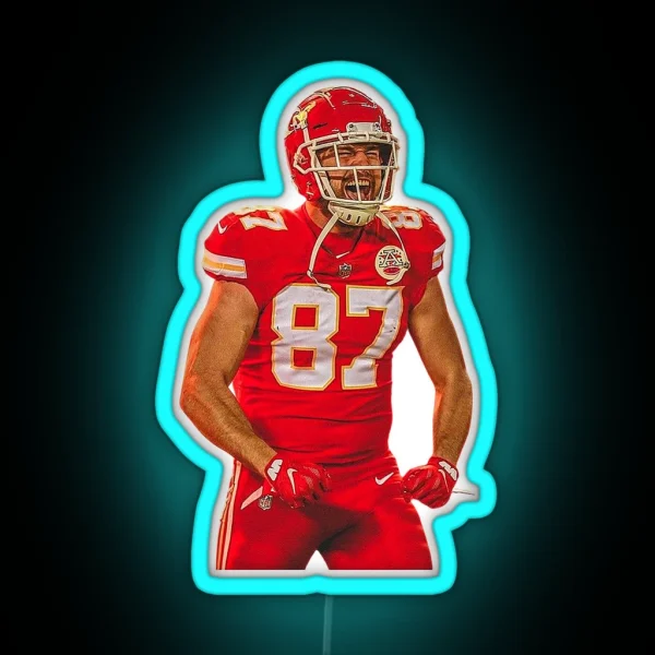 Kansas City Chiefs Mahomes Kelce Jones KC Skyline Be The Grim Reaper Tailgating Apparel RGB Neon Sign