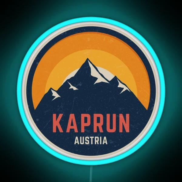 Kaprun Austria Mountain Design RGB Neon Sign