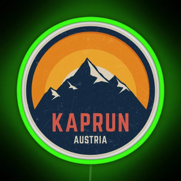 Kaprun Austria Mountain Design RGB Neon Sign