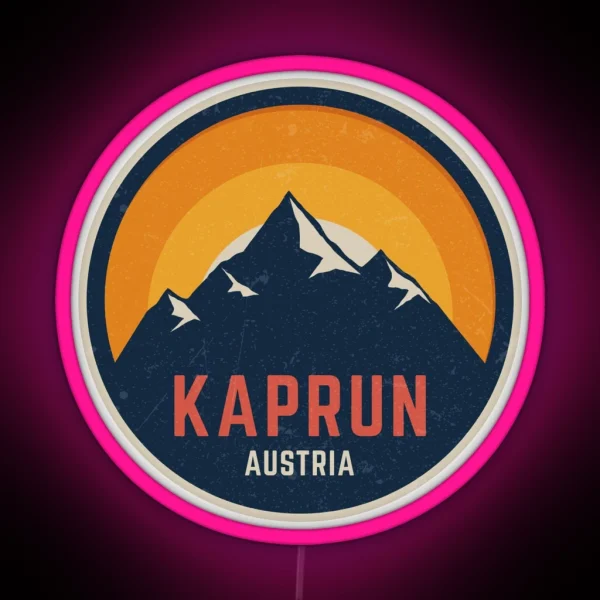 Kaprun Austria Mountain Design RGB Neon Sign