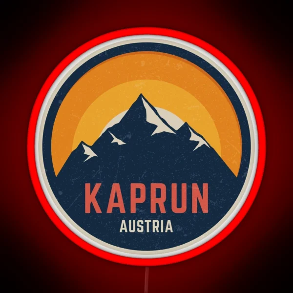 Kaprun Austria Mountain Design RGB Neon Sign