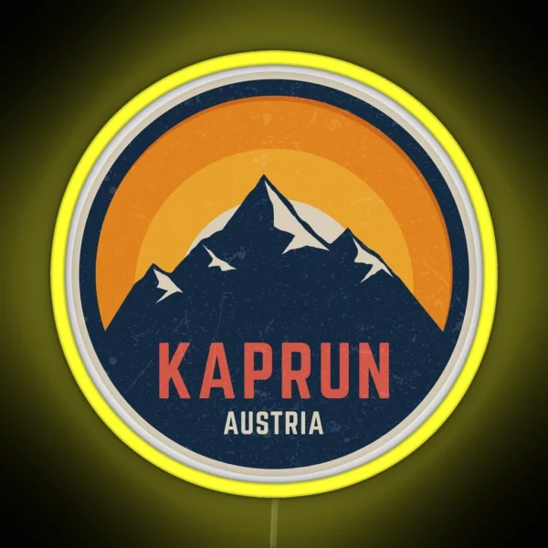 Kaprun Austria Mountain Design RGB Neon Sign