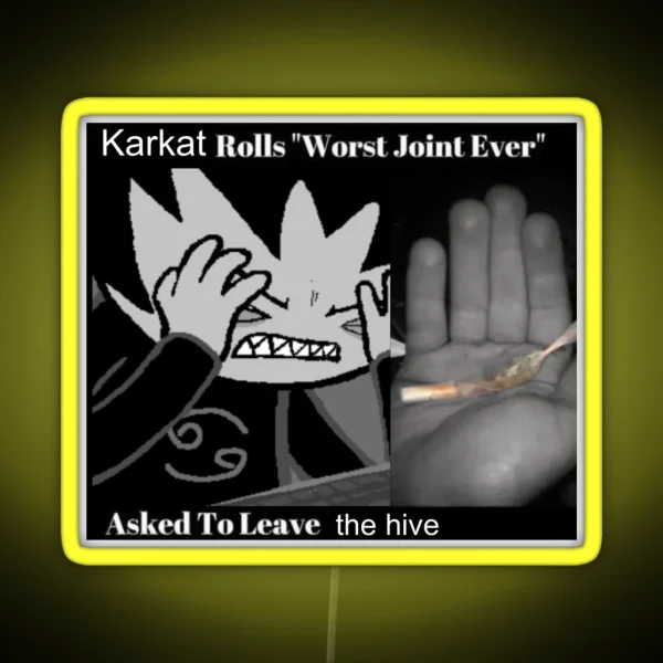 Karkat Cringefail Moment RGB Neon Sign