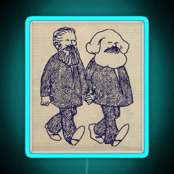 Karl Marx And Fredrich Engels RGB Neon Sign