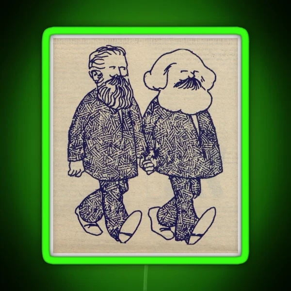 Karl Marx And Fredrich Engels RGB Neon Sign