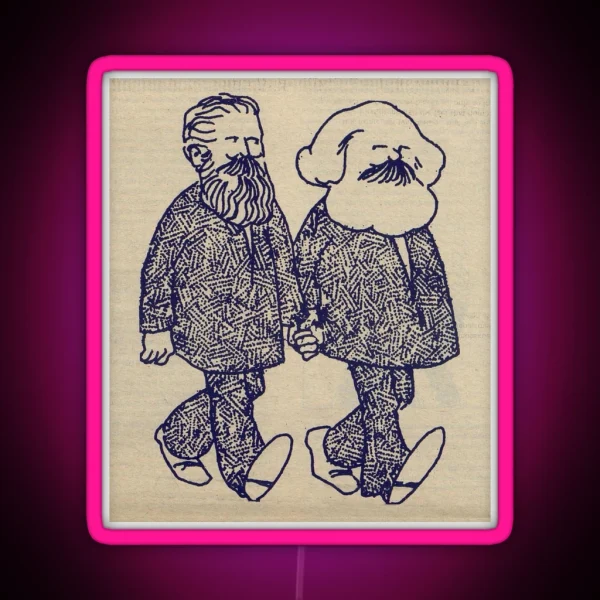 Karl Marx And Fredrich Engels RGB Neon Sign