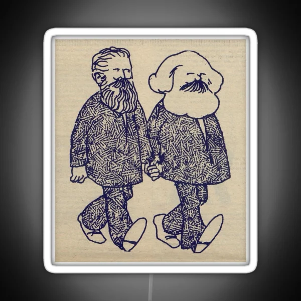 Karl Marx And Fredrich Engels RGB Neon Sign