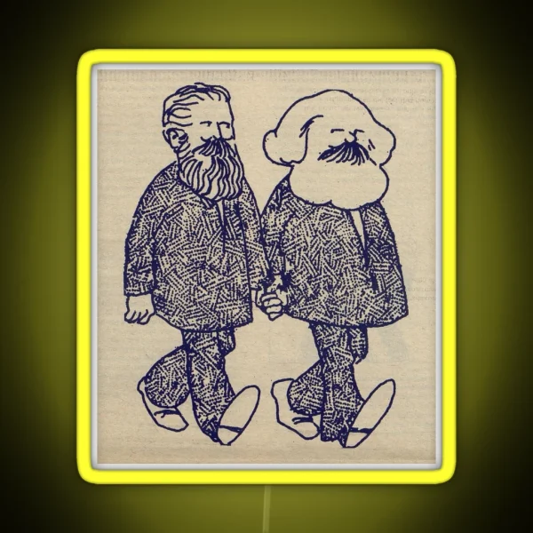 Karl Marx And Fredrich Engels RGB Neon Sign