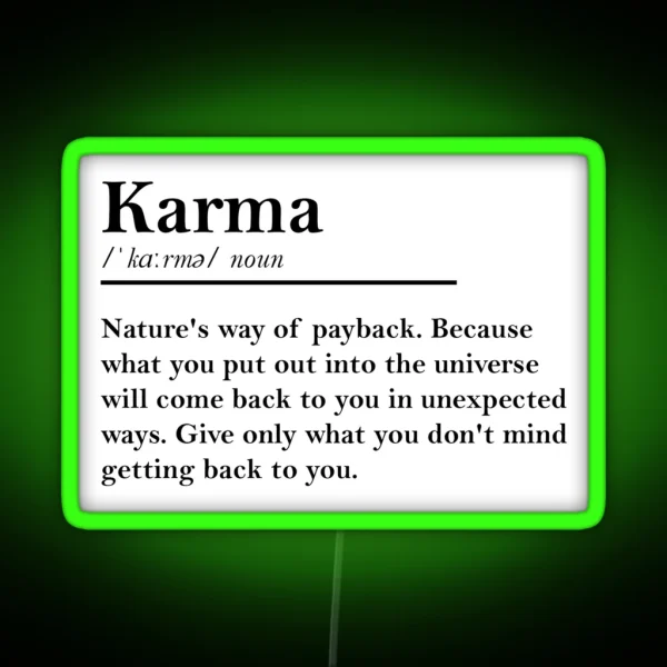 Karma Meaning RGB Neon Sign