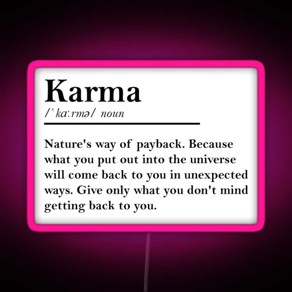 Karma Meaning RGB Neon Sign