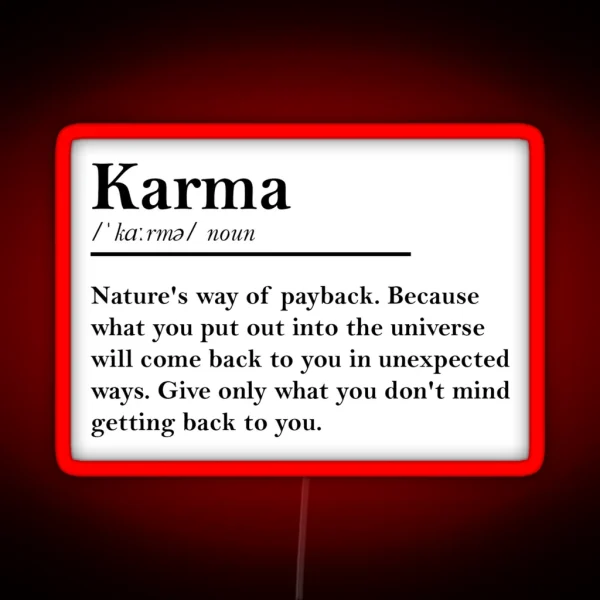 Karma Meaning RGB Neon Sign
