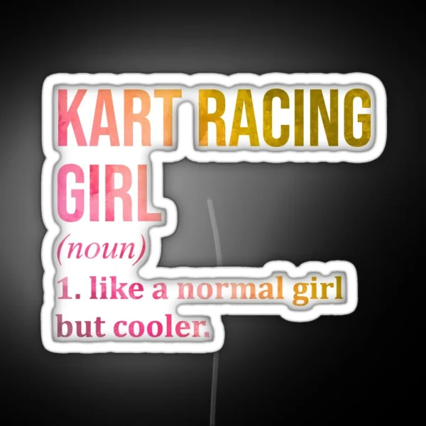 Kart Racing Girl Definition In Watercolor RGB Neon Sign