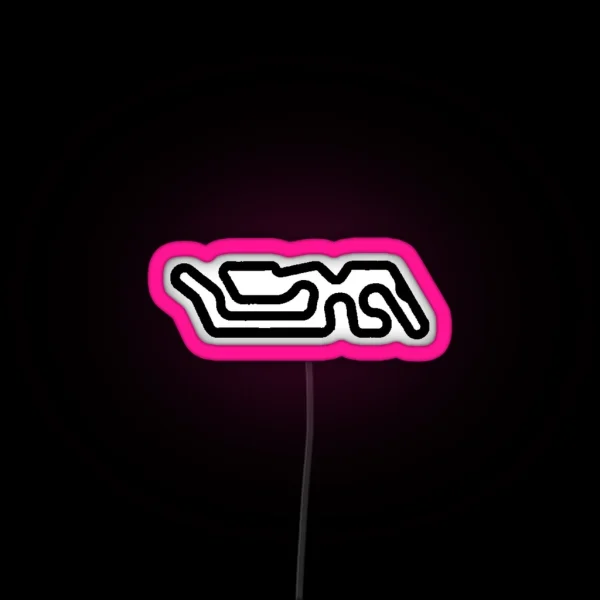 Karting Circuit Silhouette RGB Neon Sign