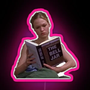 Kat Stratford Reading The Bell Jar RGB Neon Sign