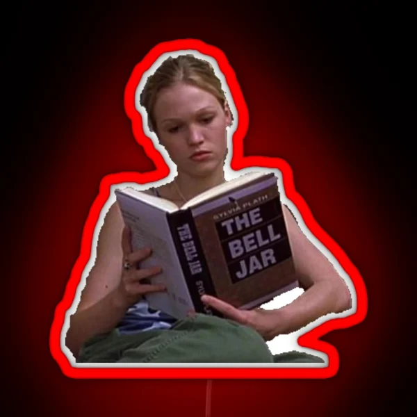 Kat Stratford Reading The Bell Jar RGB Neon Sign