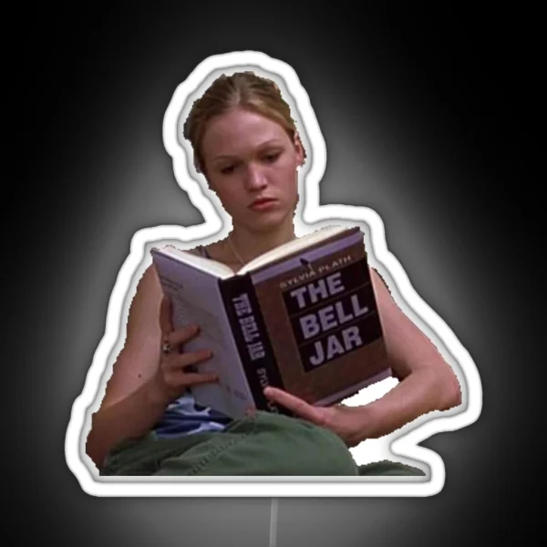 Kat Stratford Reading The Bell Jar RGB Neon Sign