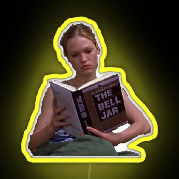Kat Stratford Reading The Bell Jar RGB Neon Sign