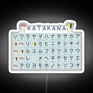 Katakana Cheat Sheet RGB Neon Sign