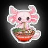 Kawaii Axolotl Eating Ramen Noodles Anime RGB Neon Sign