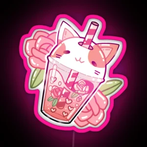 Kawaii Neko Boba Led Magnet RGB Neon Sign