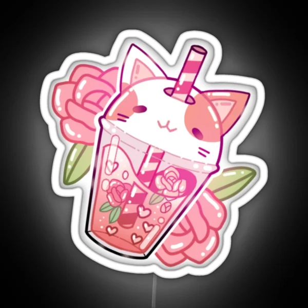 Kawaii Neko Boba Led Magnet RGB Neon Sign