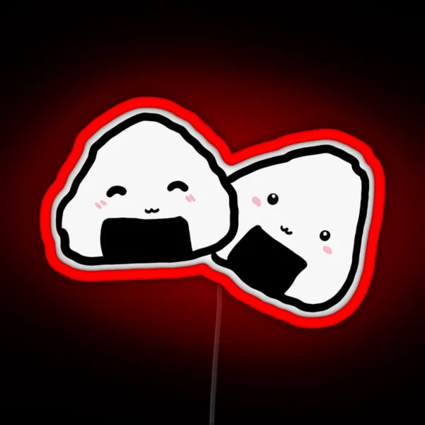Kawaii Onigiri Duo RGB Neon Sign
