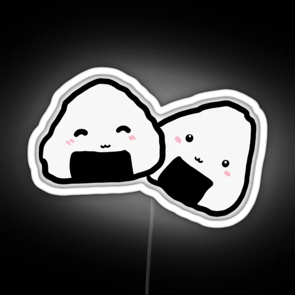 Kawaii Onigiri Duo RGB Neon Sign
