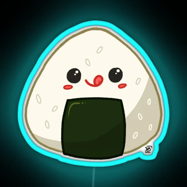Kawaii Onigiri RGB Neon Sign