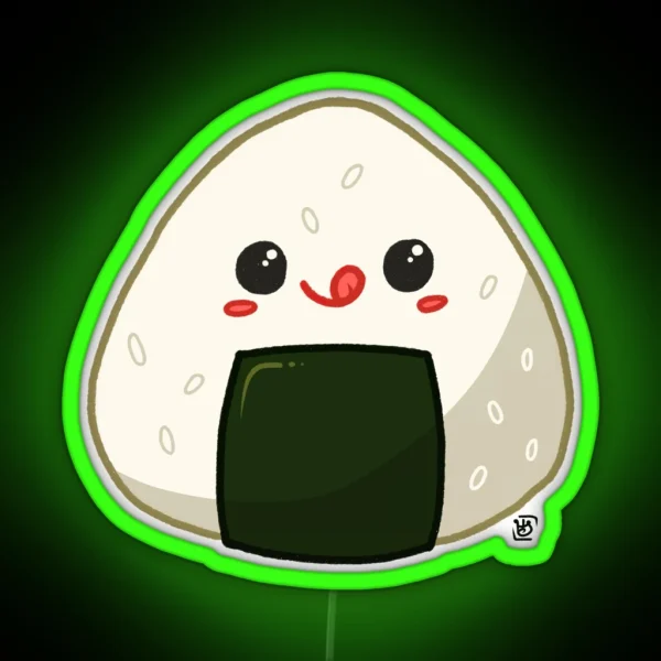 Kawaii Onigiri RGB Neon Sign