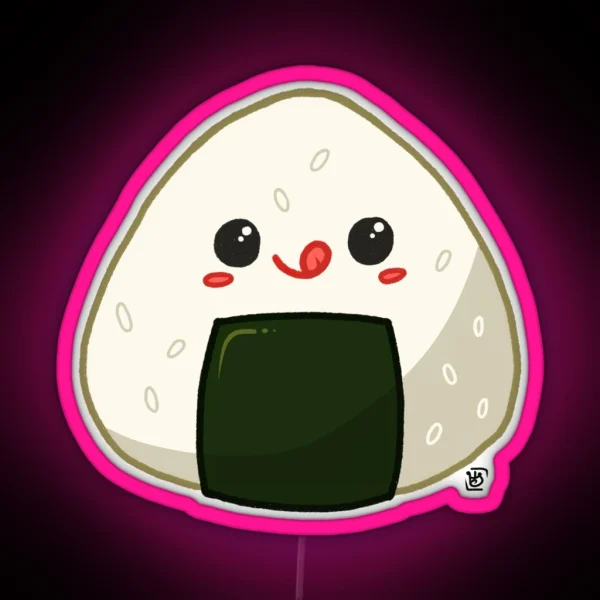 Kawaii Onigiri RGB Neon Sign