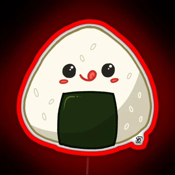 Kawaii Onigiri RGB Neon Sign