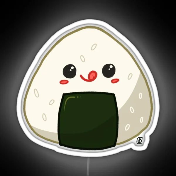 Kawaii Onigiri RGB Neon Sign