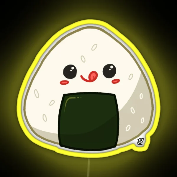 Kawaii Onigiri RGB Neon Sign