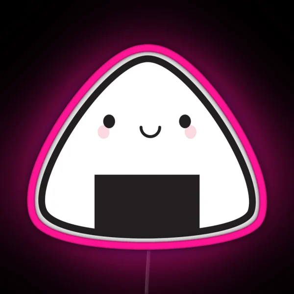 Kawaii Onigiri Rice Ball RGB Neon Sign