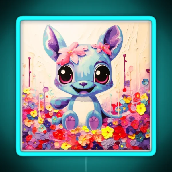 Kawaii Stitch RGB Neon Sign
